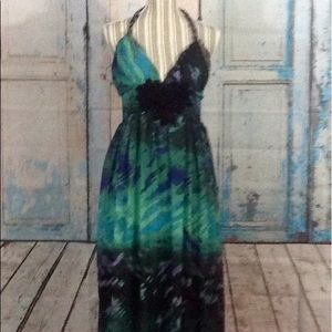 Reduced!! Boho Green floral maxi dress